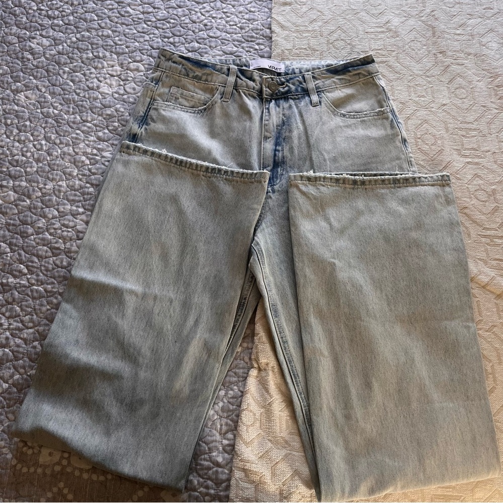 Vervet Light Blue Distressed Women's Flare Jeans. Size 28. - Picture 2 of 7
